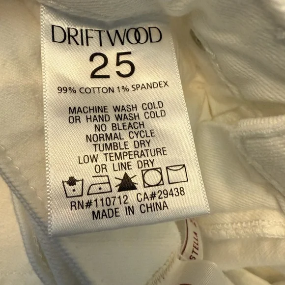 Driftwood Stella Straight Leg Jeans in Vintage White Size 25 - Picture 5 of 5